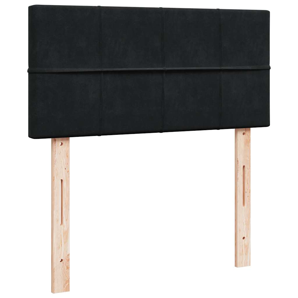 vidaXL Κρεβάτι Boxspring με Στρώμα Μαύρο 80 x 200 εκ. Βελούδινο