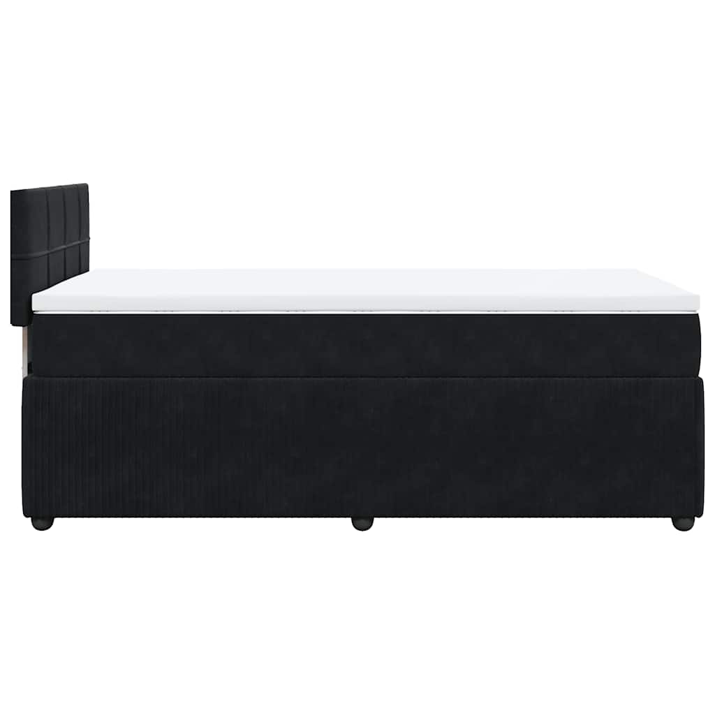 vidaXL Κρεβάτι Boxspring με Στρώμα Μαύρο 80 x 200 εκ. Βελούδινο
