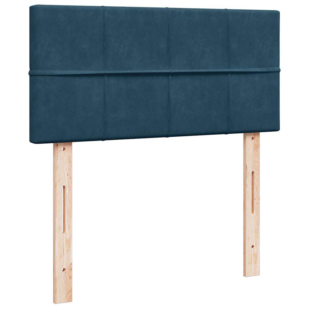 vidaXL Κρεβάτι Boxspring με Στρώμα Μπλε 80 x 200 εκ. Βελούδινο