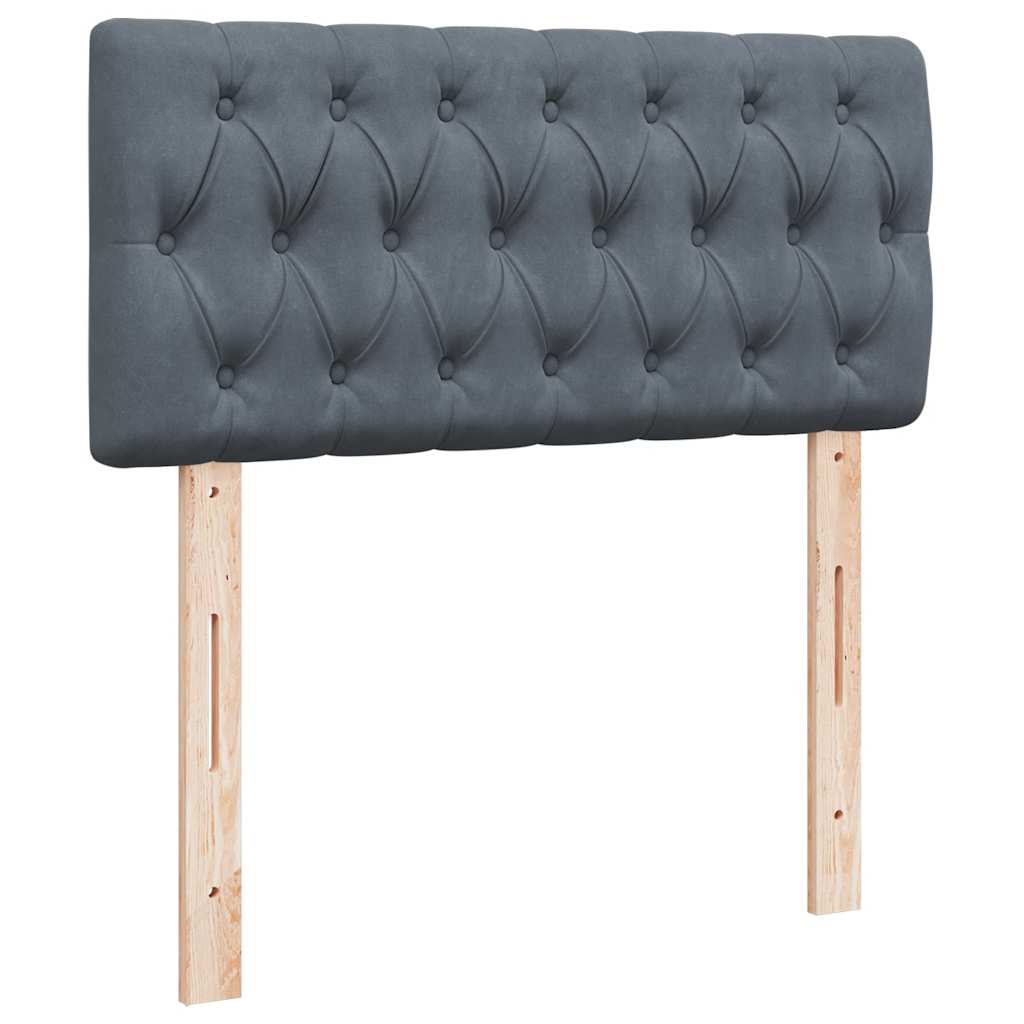 vidaXL Κρεβάτι Boxspring με Στρώμα Σκούρο Γκρι 80x200 εκ. Βελούδινο