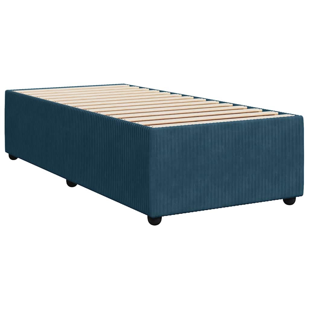 vidaXL Κρεβάτι Boxspring με Στρώμα Μπλε 80 x 200 εκ. Βελούδινο