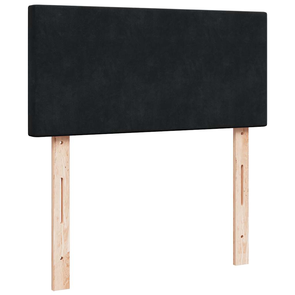 vidaXL Κρεβάτι Boxspring με Στρώμα Μαύρο 90x190 εκ. Βελούδινο