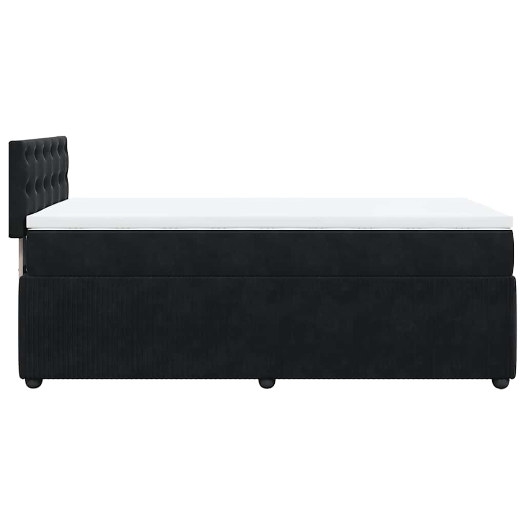 vidaXL Κρεβάτι Boxspring με Στρώμα Μαύρο 90x190 εκ. Βελούδινο