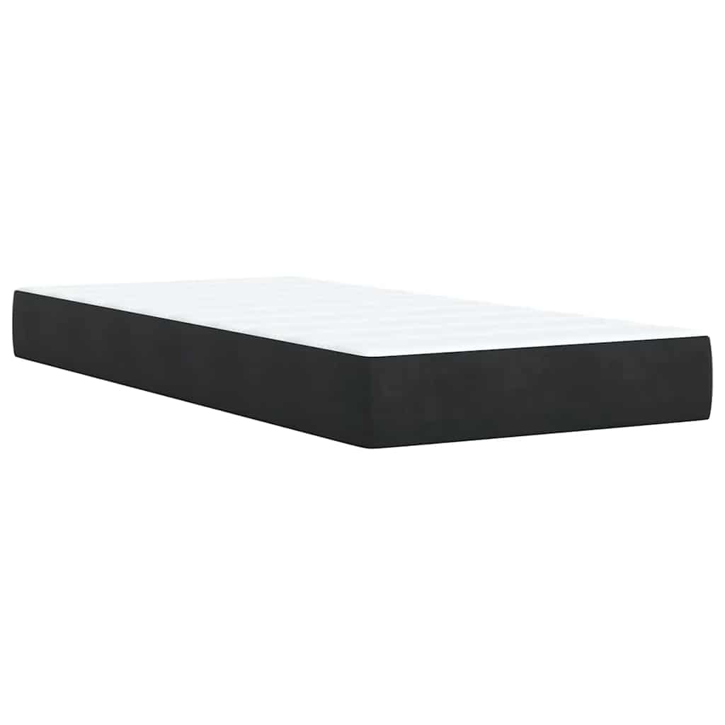 vidaXL Κρεβάτι Boxspring με Στρώμα Μαύρο 90x200 εκ. Βελούδινο