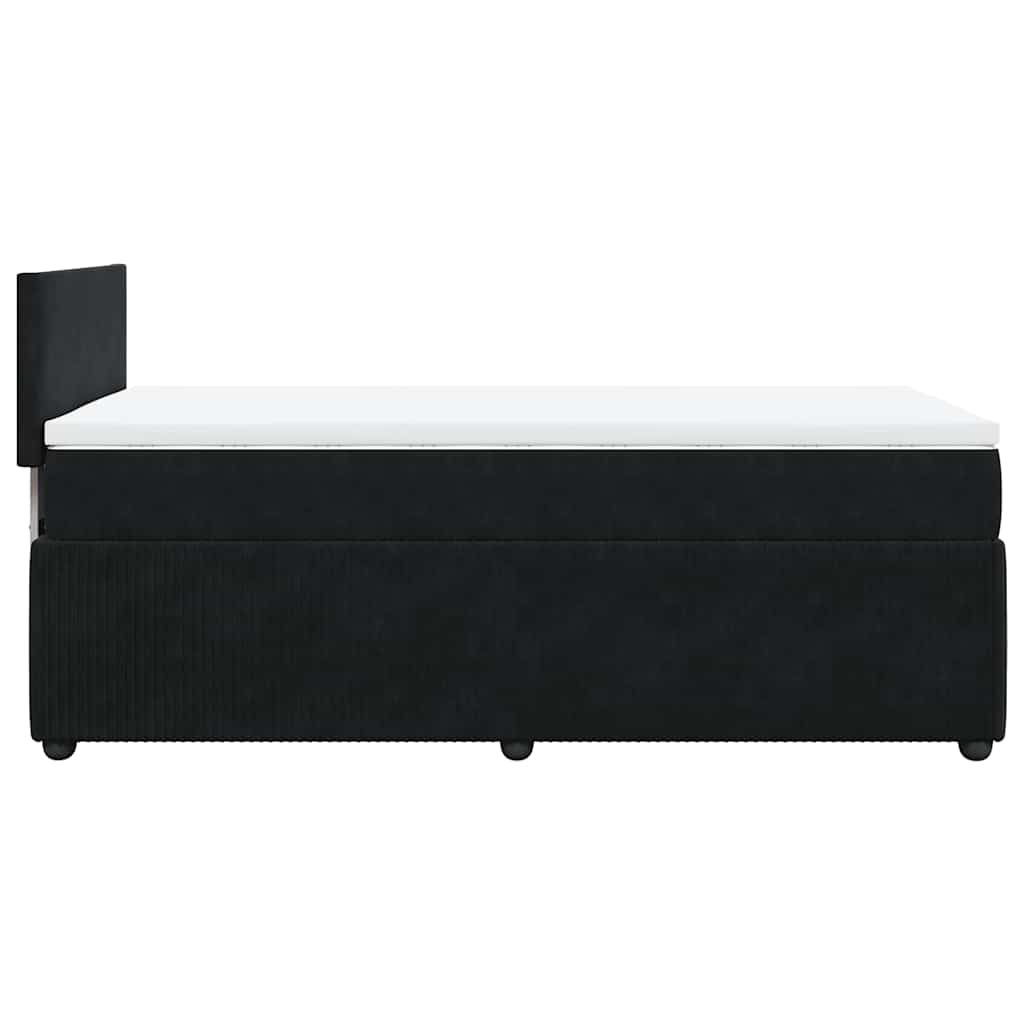 vidaXL Κρεβάτι Boxspring με Στρώμα Μαύρο 90x200 εκ. Βελούδινο