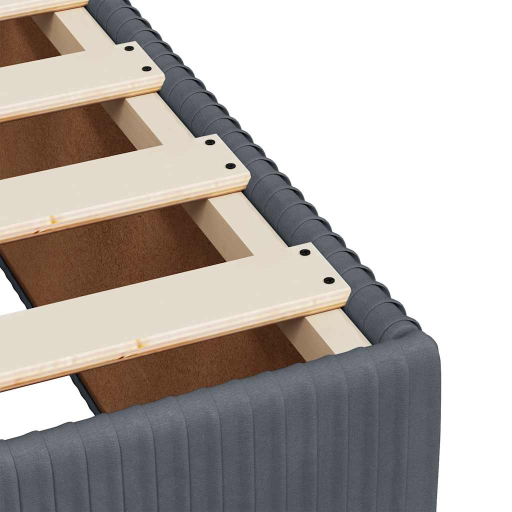 vidaXL Κρεβάτι Boxspring με Στρώμα Σκούρο Γκρι 100x200 εκ. Βελούδινο