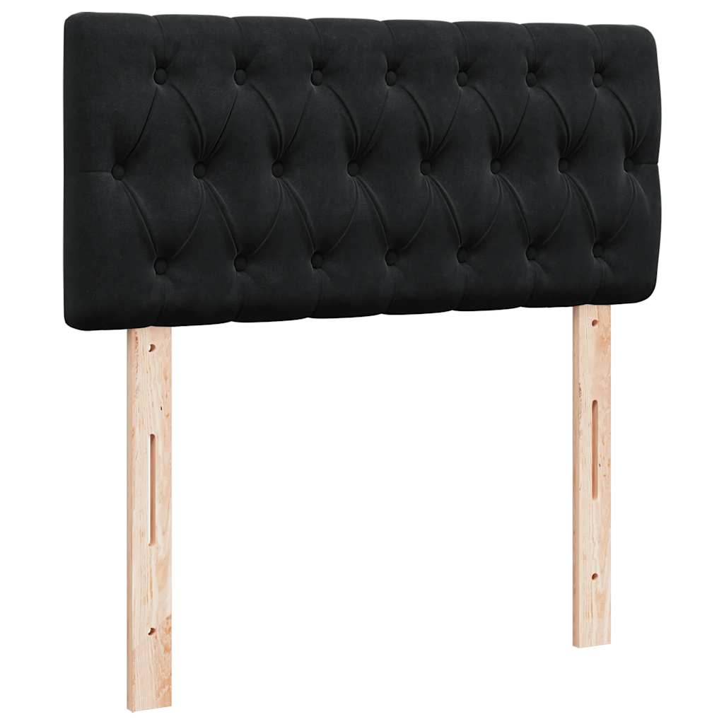 vidaXL Κρεβάτι Boxspring με Στρώμα Μαύρο 100x200 εκ. Βελούδινο