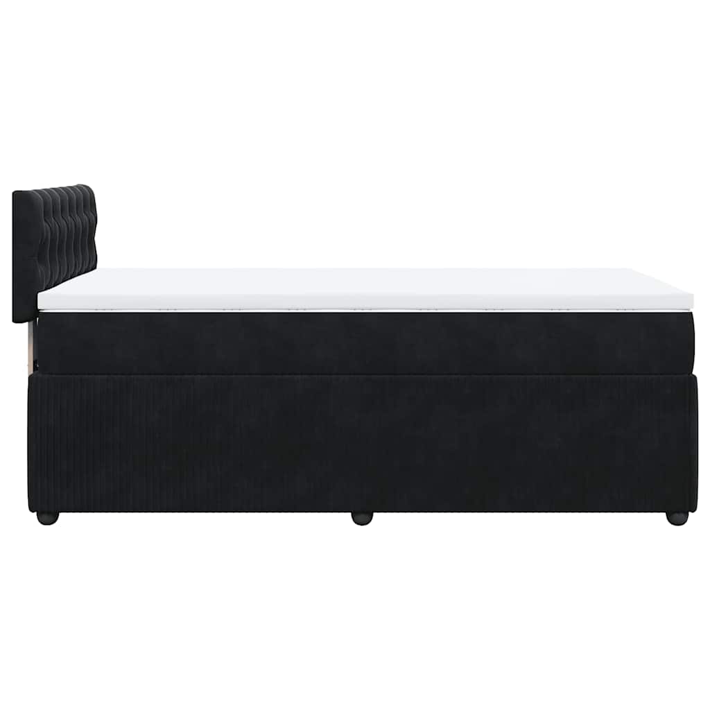 vidaXL Κρεβάτι Boxspring με Στρώμα Μαύρο 100x200 εκ. Βελούδινο