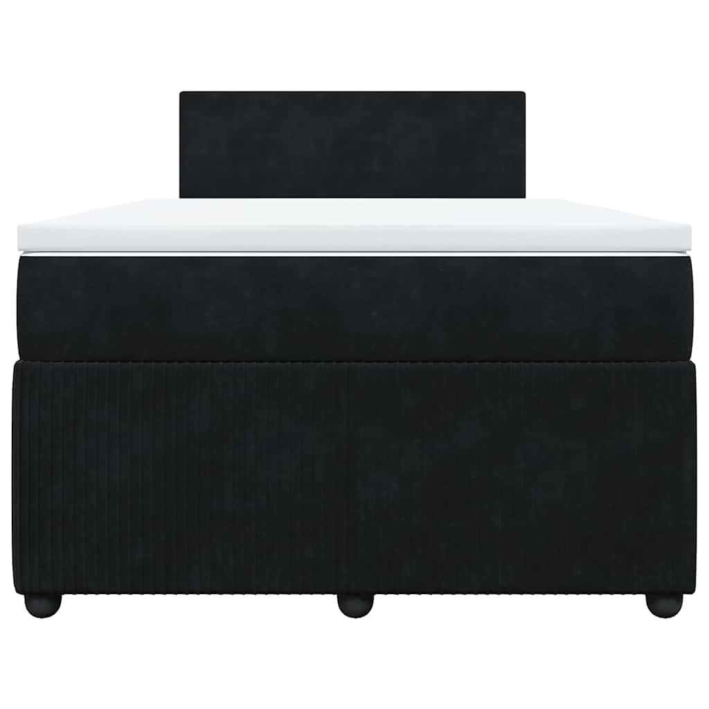 vidaXL Κρεβάτι Boxspring με Στρώμα Μαύρο 120x190 εκ. Βελούδινο