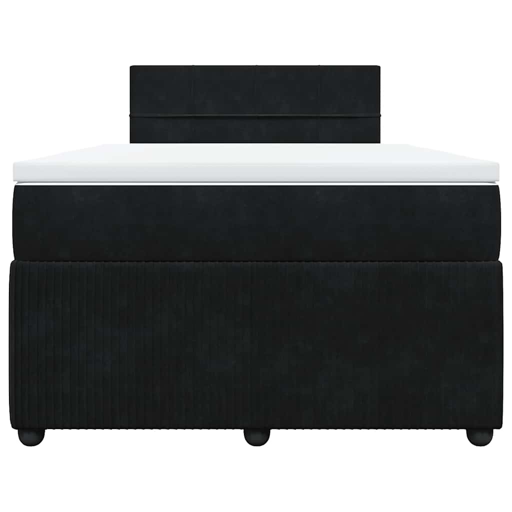 vidaXL Κρεβάτι Boxspring με Στρώμα Μαύρο 120x190 εκ. Βελούδινο