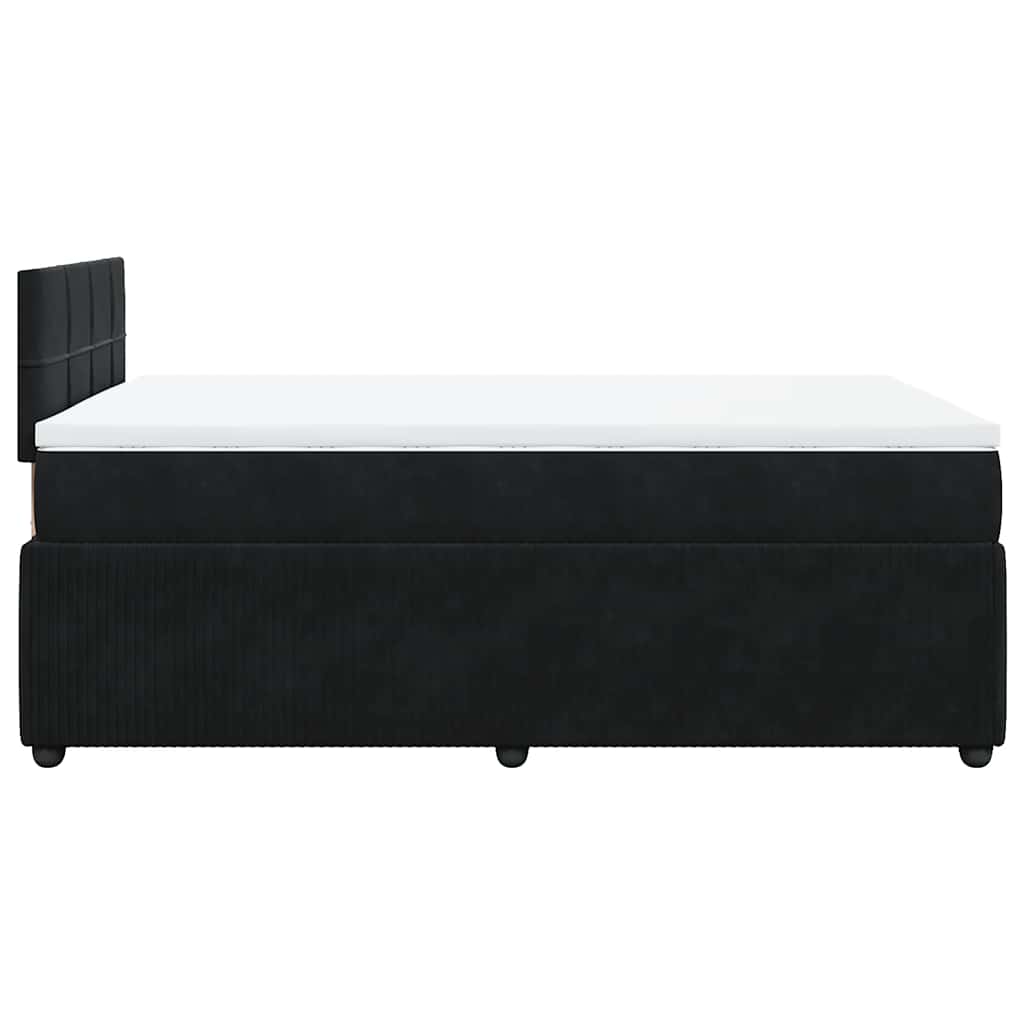 vidaXL Κρεβάτι Boxspring με Στρώμα Μαύρο 120x190 εκ. Βελούδινο