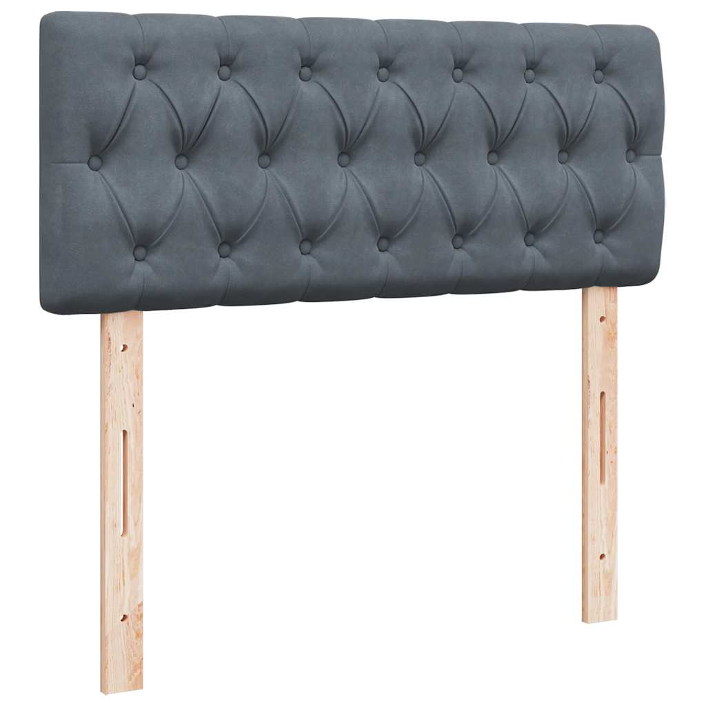 vidaXL Κρεβάτι Boxspring με Στρώμα Σκούρο Γκρι 120x190 εκ. Βελούδινο