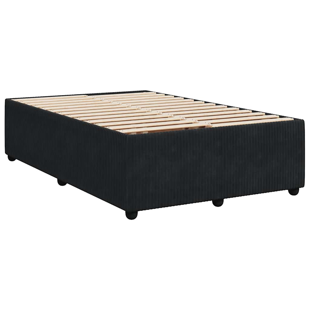vidaXL Κρεβάτι Boxspring με Στρώμα Μαύρο 120x190 εκ. Βελούδινο