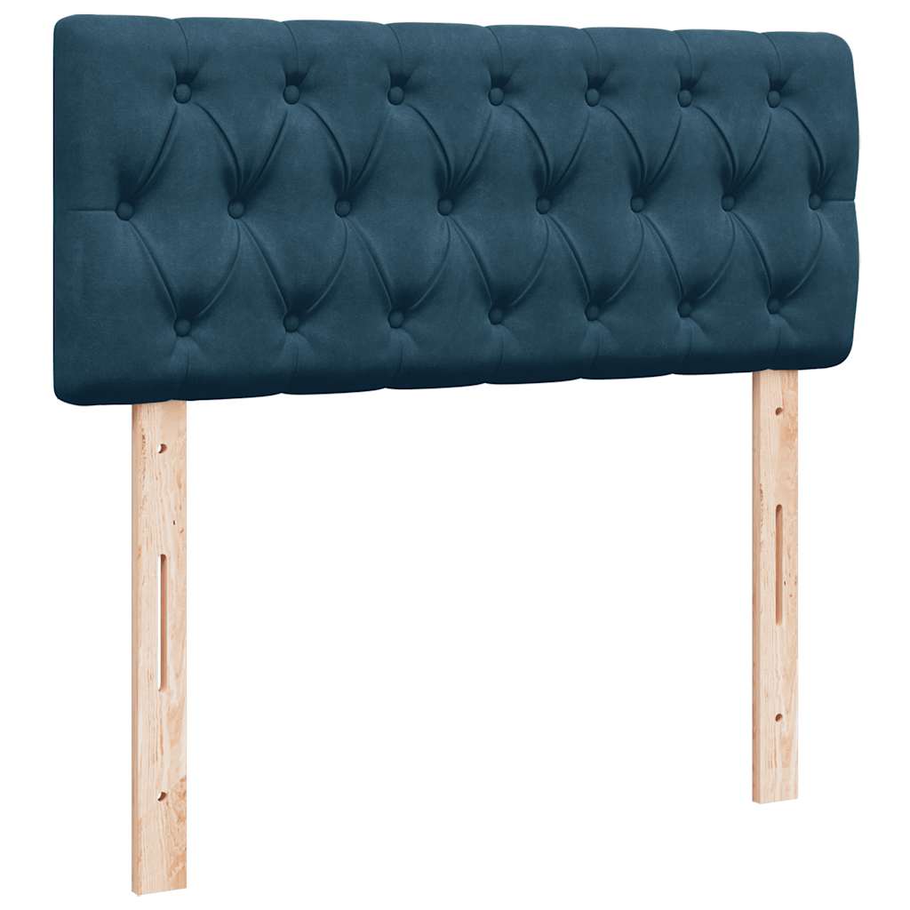 vidaXL Κρεβάτι Boxspring με Στρώμα Μπλε 120x190 εκ. Βελούδινο