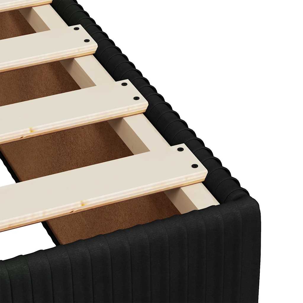 vidaXL Κρεβάτι Boxspring με Στρώμα Μαύρο 120x190 εκ. Βελούδινο