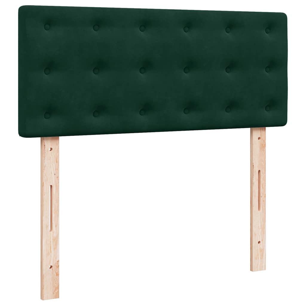 vidaXL Κρεβάτι Boxspring με Στρώμα Σκούρο Πράσινο 120x190εκ. Βελούδινο