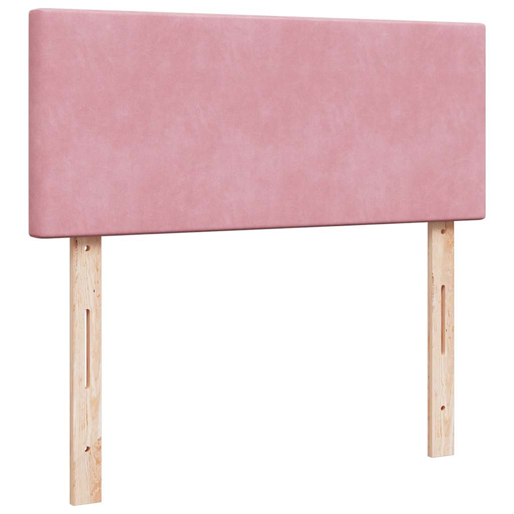 vidaXL Κρεβάτι Boxspring με Στρώμα Ροζ 120x200 εκ. Βελούδινο