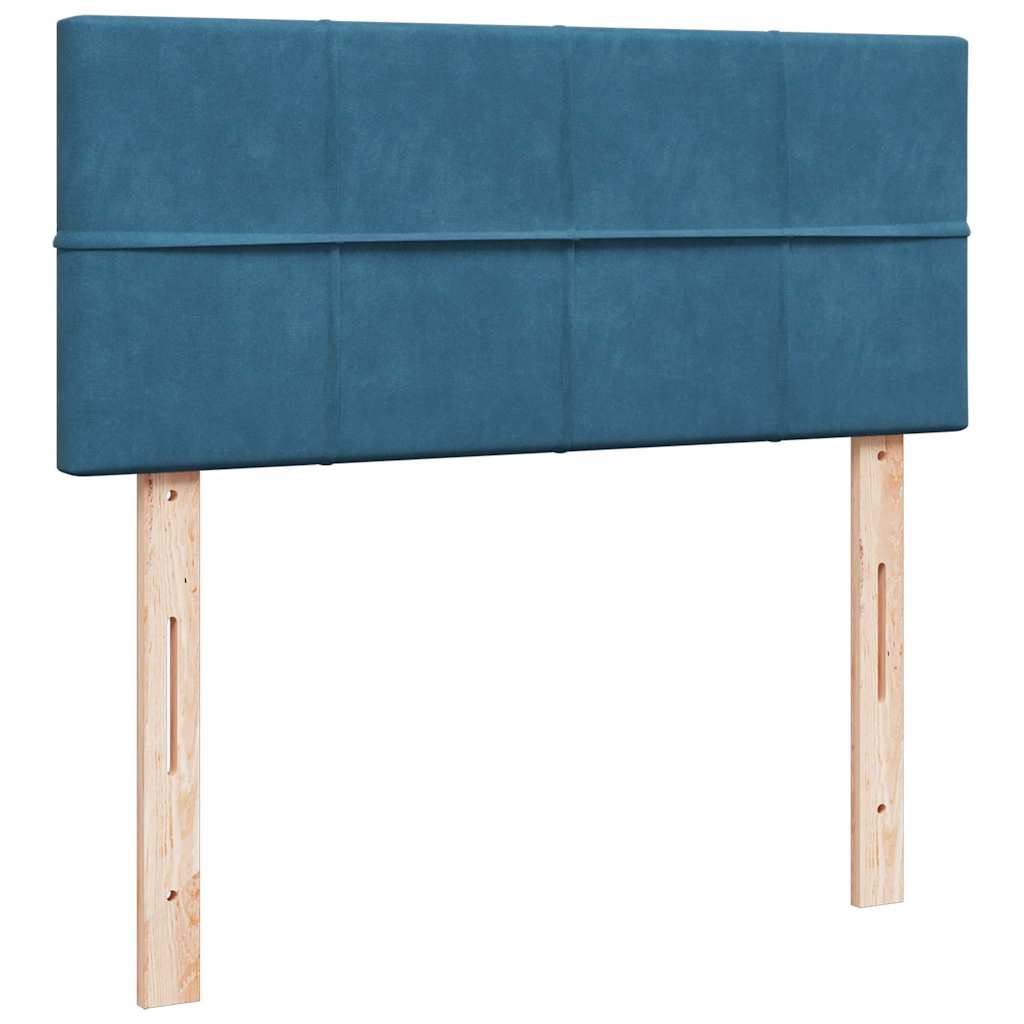 vidaXL Κρεβάτι Boxspring με Στρώμα Μπλε 120x200 εκ. Βελούδινο