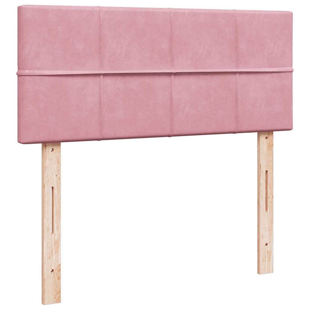 vidaXL Κρεβάτι Boxspring με Στρώμα Ροζ 120x200 εκ. Βελούδινο