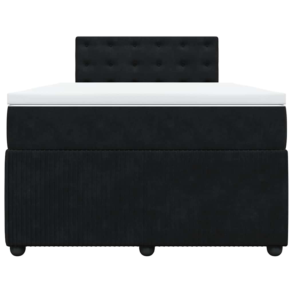 vidaXL Κρεβάτι Boxspring με Στρώμα Μαύρο 120 x 200 εκ. Βελούδινο
