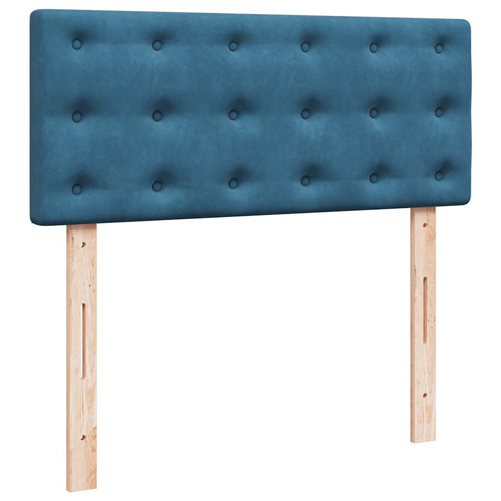 vidaXL Κρεβάτι Boxspring με Στρώμα Μπλε 120x200 εκ. Βελούδινο