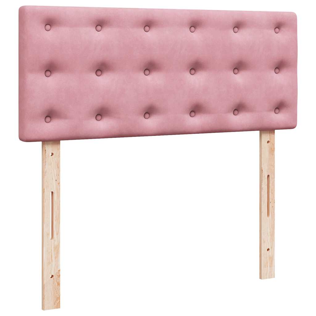 vidaXL Κρεβάτι Boxspring με Στρώμα Ροζ 120x200 εκ. Βελούδινο