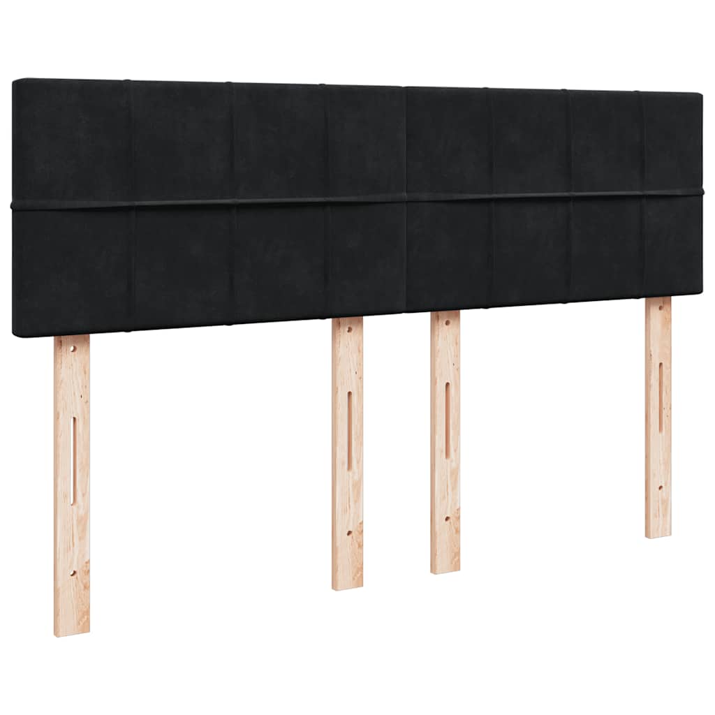 vidaXL Κρεβάτι Boxspring με Στρώμα Μαύρο 140x190 εκ. Βελούδινο