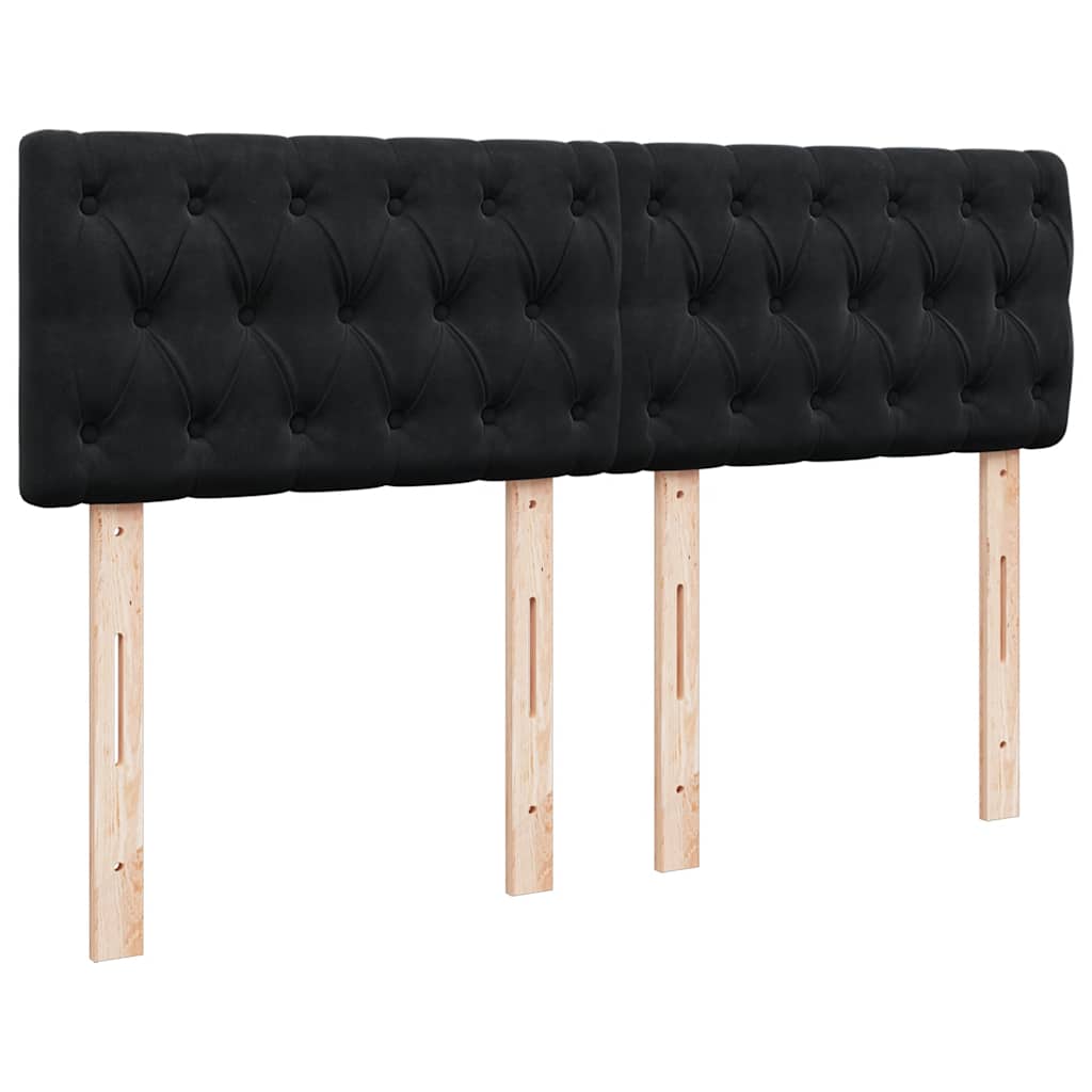 vidaXL Κρεβάτι Boxspring με Στρώμα Μαύρο 140x190 εκ. Βελούδινο