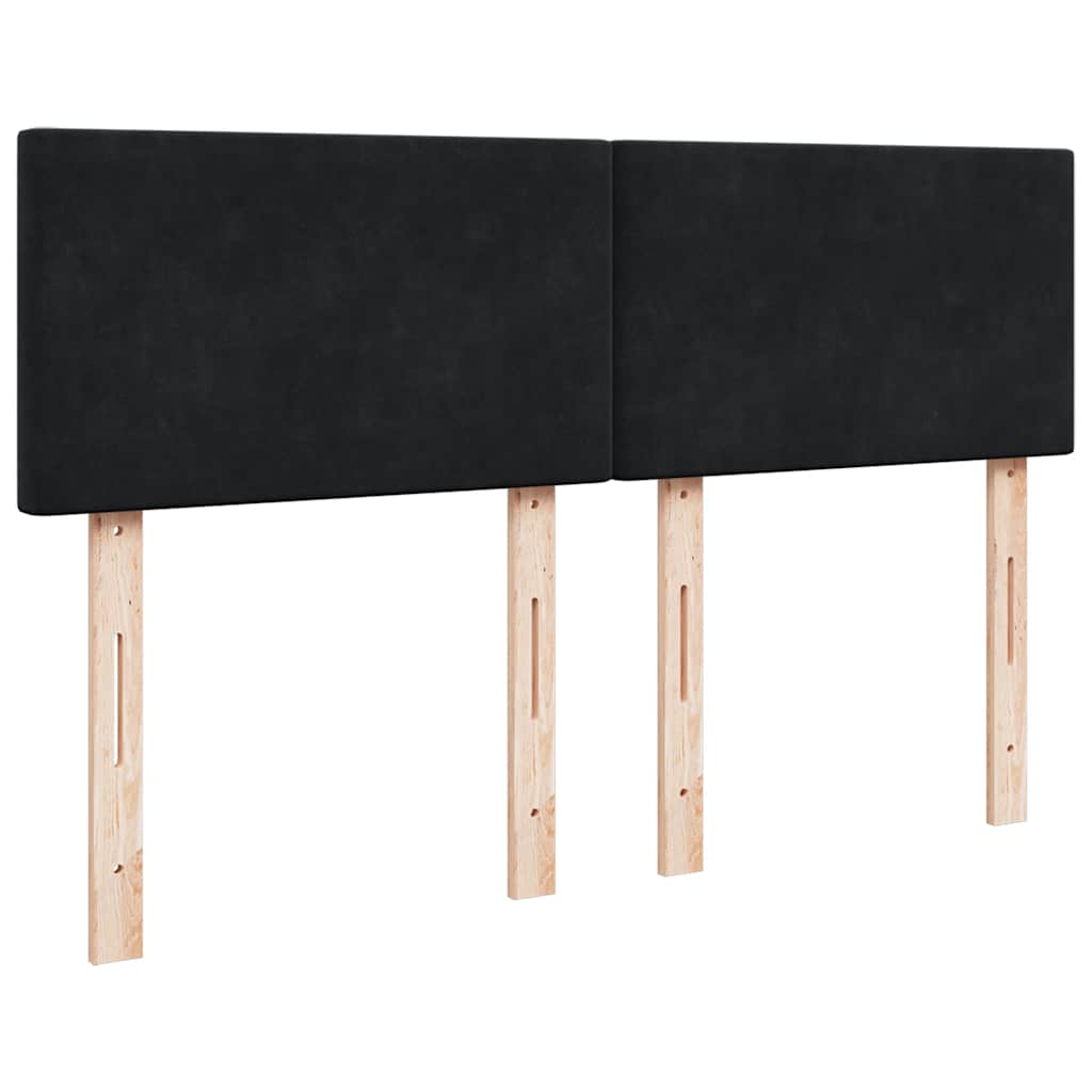 vidaXL Κρεβάτι Boxspring με Στρώμα Μαύρο 140x200 εκ. Βελούδινο