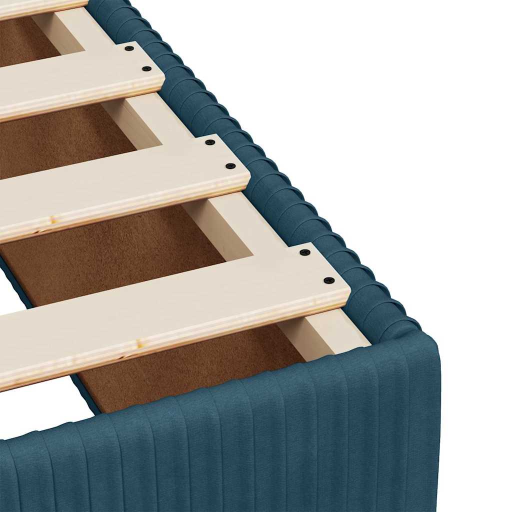 vidaXL Κρεβάτι Boxspring με Στρώμα Μπλε 140x200 εκ. Βελούδινο