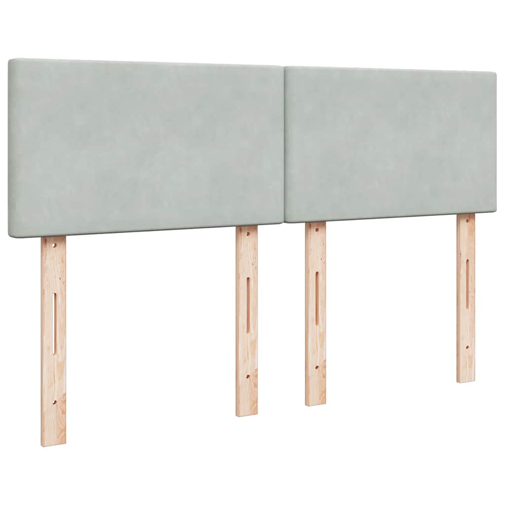 vidaXL Κρεβάτι Boxspring με Στρώμα Ανοιχτό Γκρι 160x200 εκ. Βελούδινο