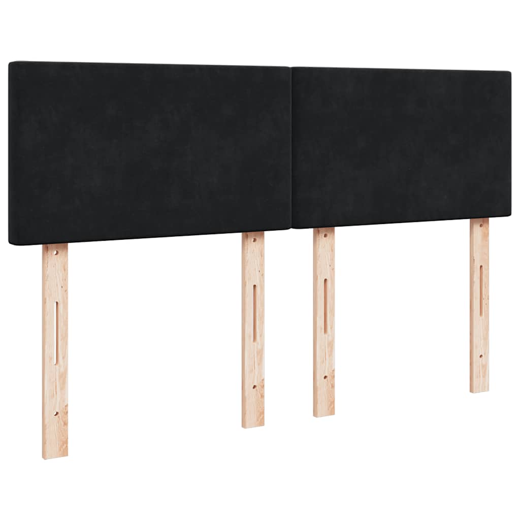 vidaXL Κρεβάτι Boxspring με Στρώμα Μαύρο 160x200 εκ. Βελούδινο