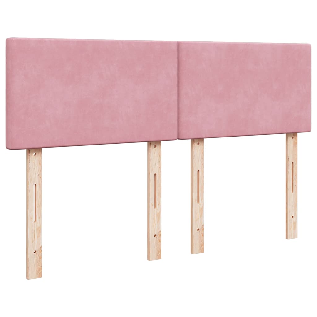 vidaXL Κρεβάτι Boxspring με Στρώμα Ροζ 160x200 εκ. Βελούδινο