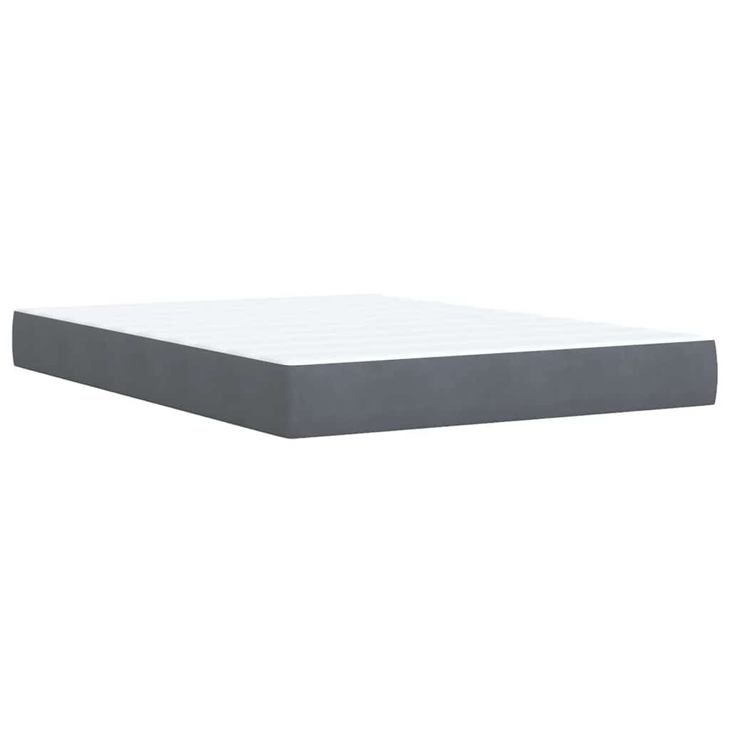 vidaXL Κρεβάτι Boxspring με Στρώμα Σκούρο Γκρι 160x200 εκ. Βελούδινο