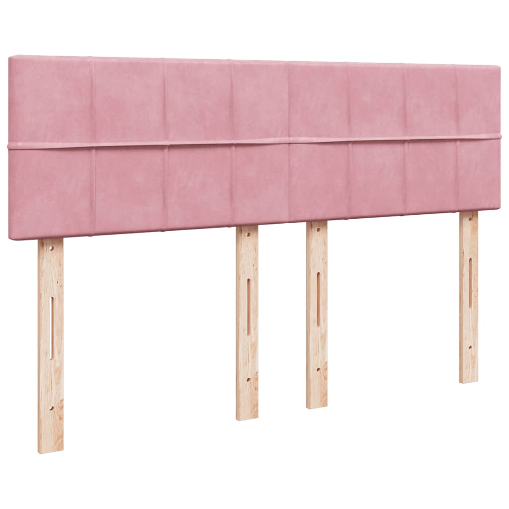 vidaXL Κρεβάτι Boxspring με Στρώμα Ροζ 160x200 εκ. Βελούδινο