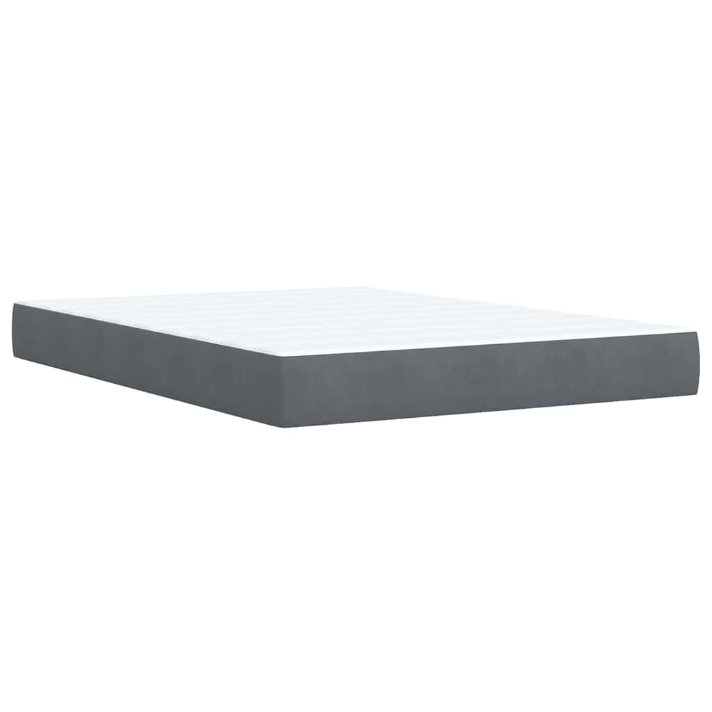 vidaXL Κρεβάτι Boxspring με Στρώμα Σκούρο Γκρι 160x200 εκ. Βελούδινο