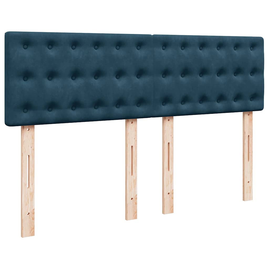 vidaXL Κρεβάτι Boxspring με Στρώμα Μπλε 160x200 εκ. Βελούδινο