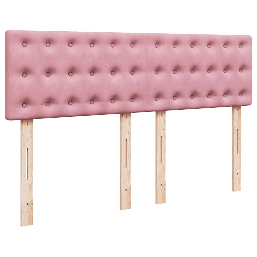 vidaXL Κρεβάτι Boxspring με Στρώμα Ροζ 160x200 εκ. Βελούδινο