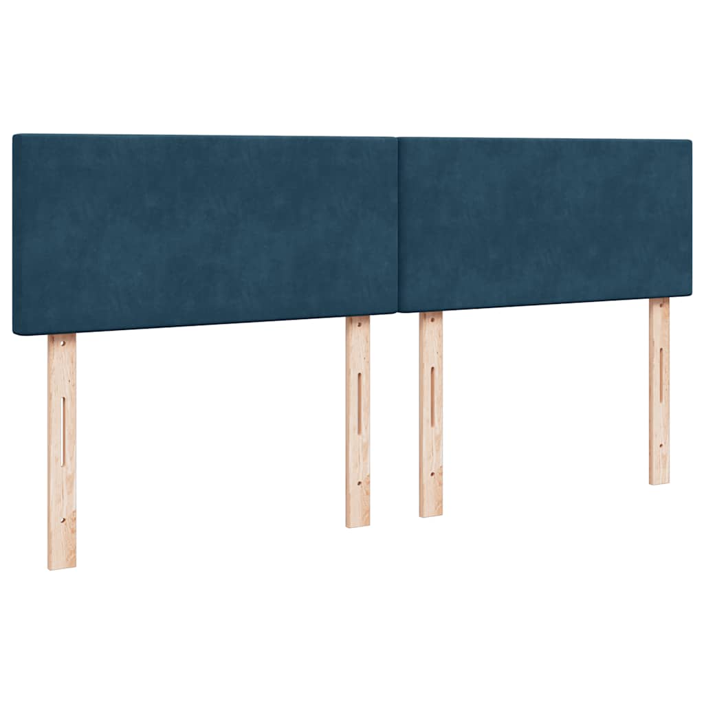 vidaXL Κρεβάτι Boxspring με Στρώμα Μπλε 180x200 εκ. Βελούδινο