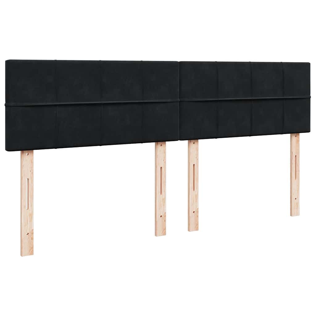 vidaXL Κρεβάτι Boxspring με Στρώμα Μαύρο 180x200 εκ. Βελούδινο