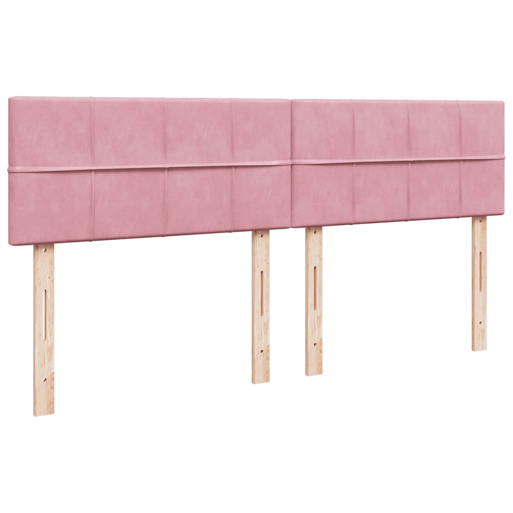 vidaXL Κρεβάτι Boxspring με Στρώμα Ροζ 180x200 εκ. Βελούδινο