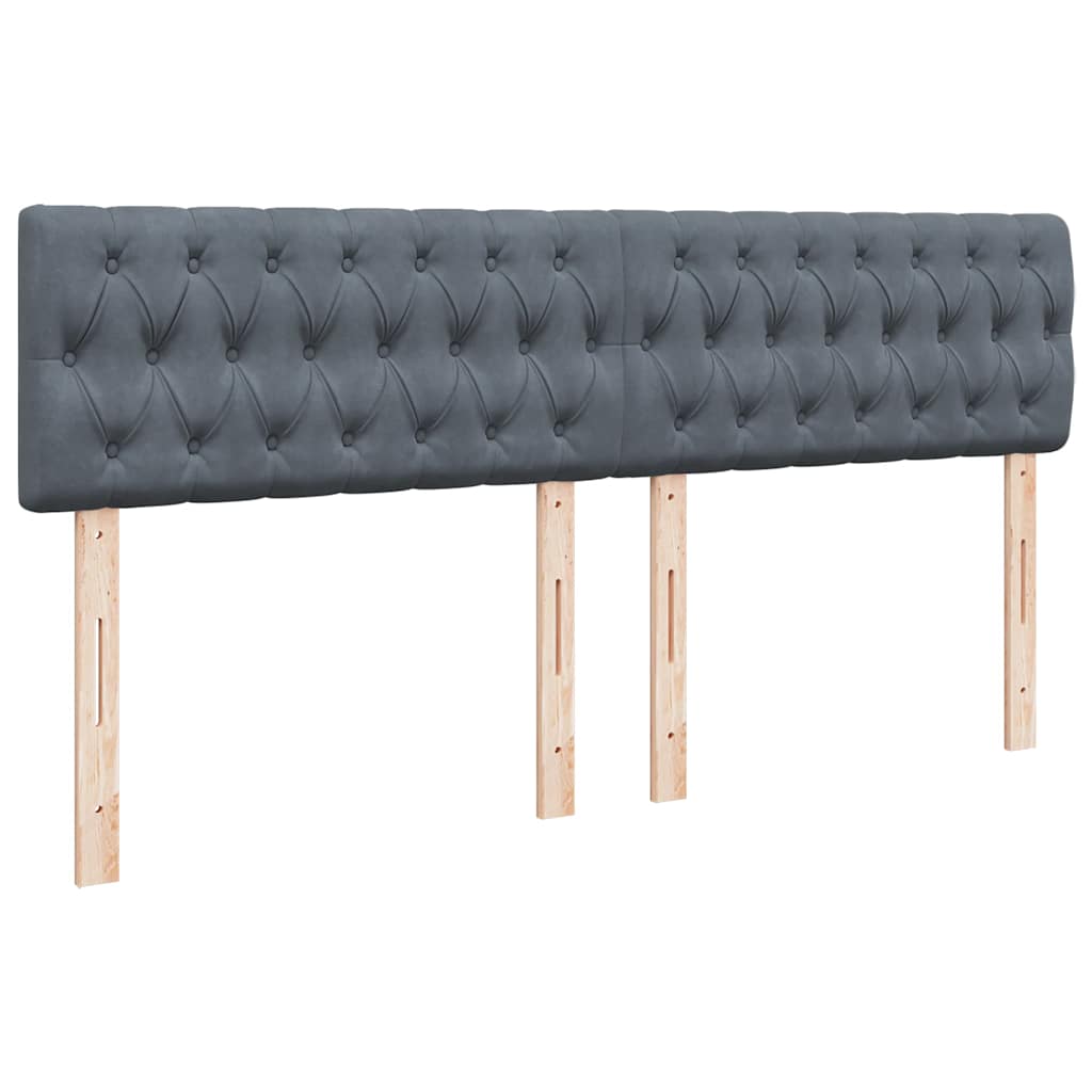 vidaXL Κρεβάτι Boxspring με Στρώμα Σκούρο Γκρι 180x200 εκ. Βελούδινο