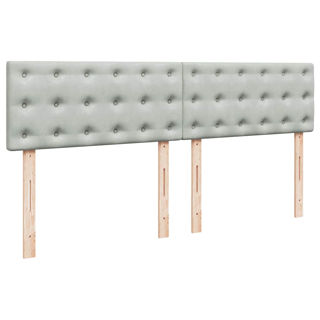 vidaXL Κρεβάτι Boxspring με Στρώμα Ανοιχτό Γκρι 180x200 εκ. Βελούδινο
