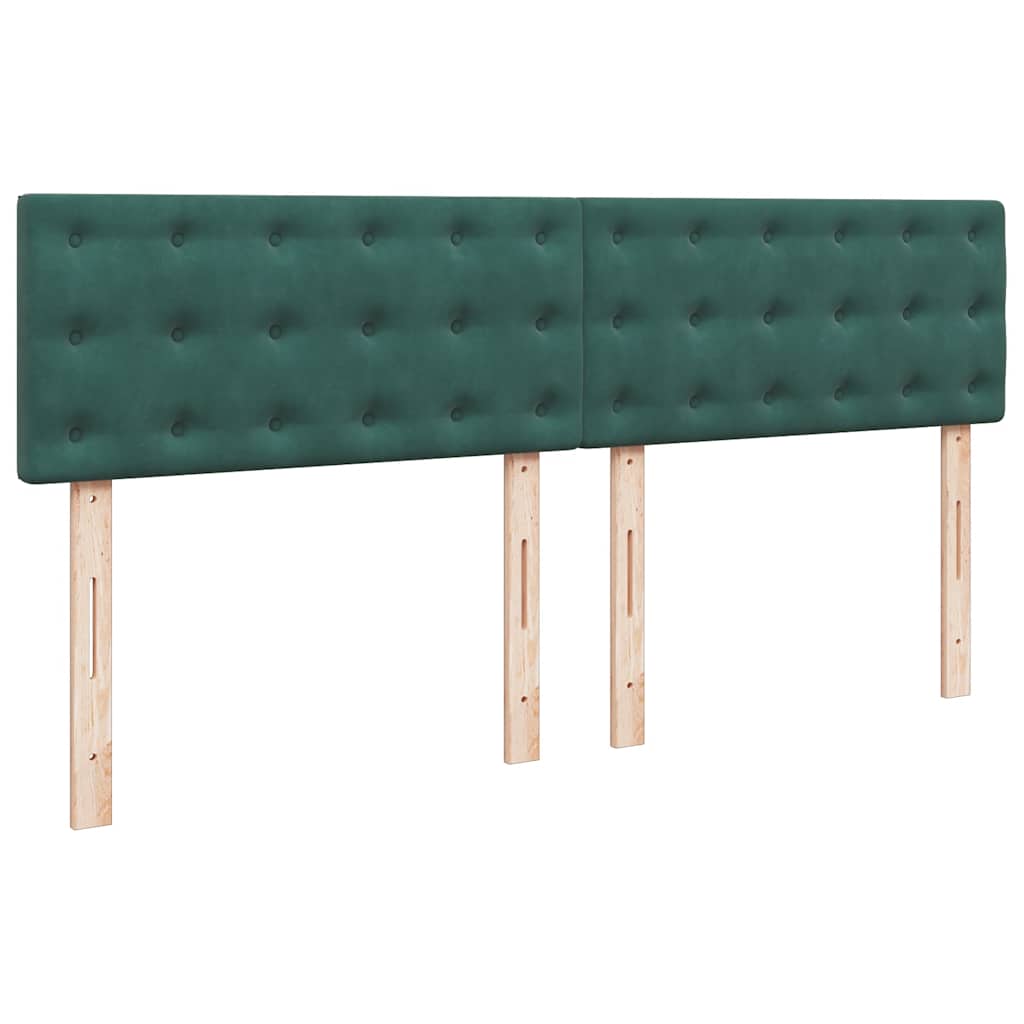 vidaXL Κρεβάτι Boxspring με Στρώμα Σκούρο Πράσινο 180x200εκ. Βελούδινο