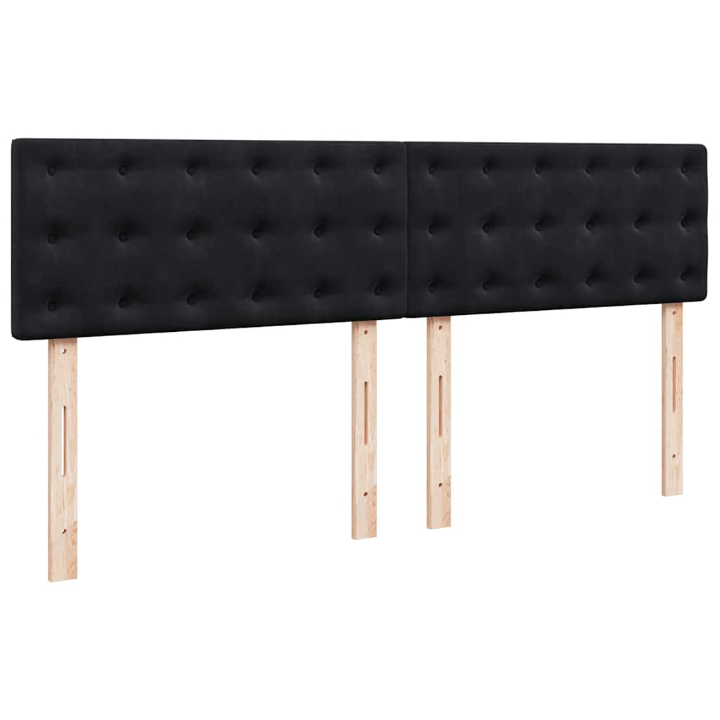 vidaXL Κρεβάτι Boxspring με Στρώμα Μαύρο 200x200 εκ. Βελούδινο