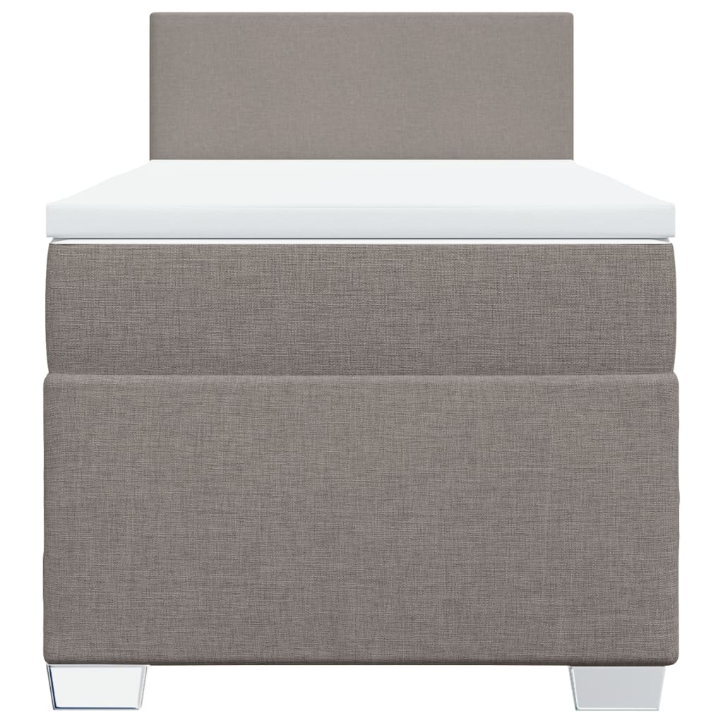 vidaXL Κρεβάτι Boxspring με Στρώμα Taupe 80x200 εκ. Υφασμάτινο
