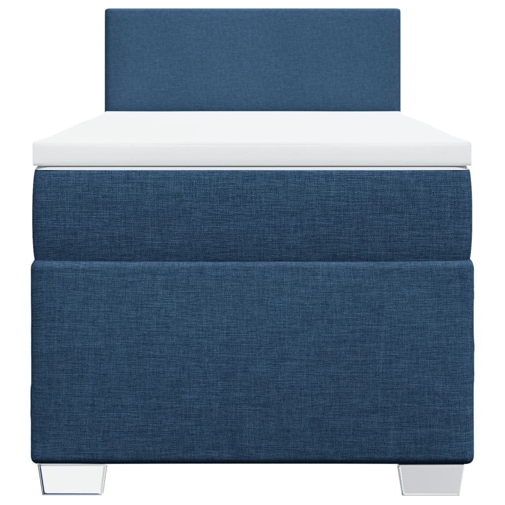 vidaXL Κρεβάτι Boxspring με Στρώμα Μπλε 80x200 εκ. Υφασμάτινο