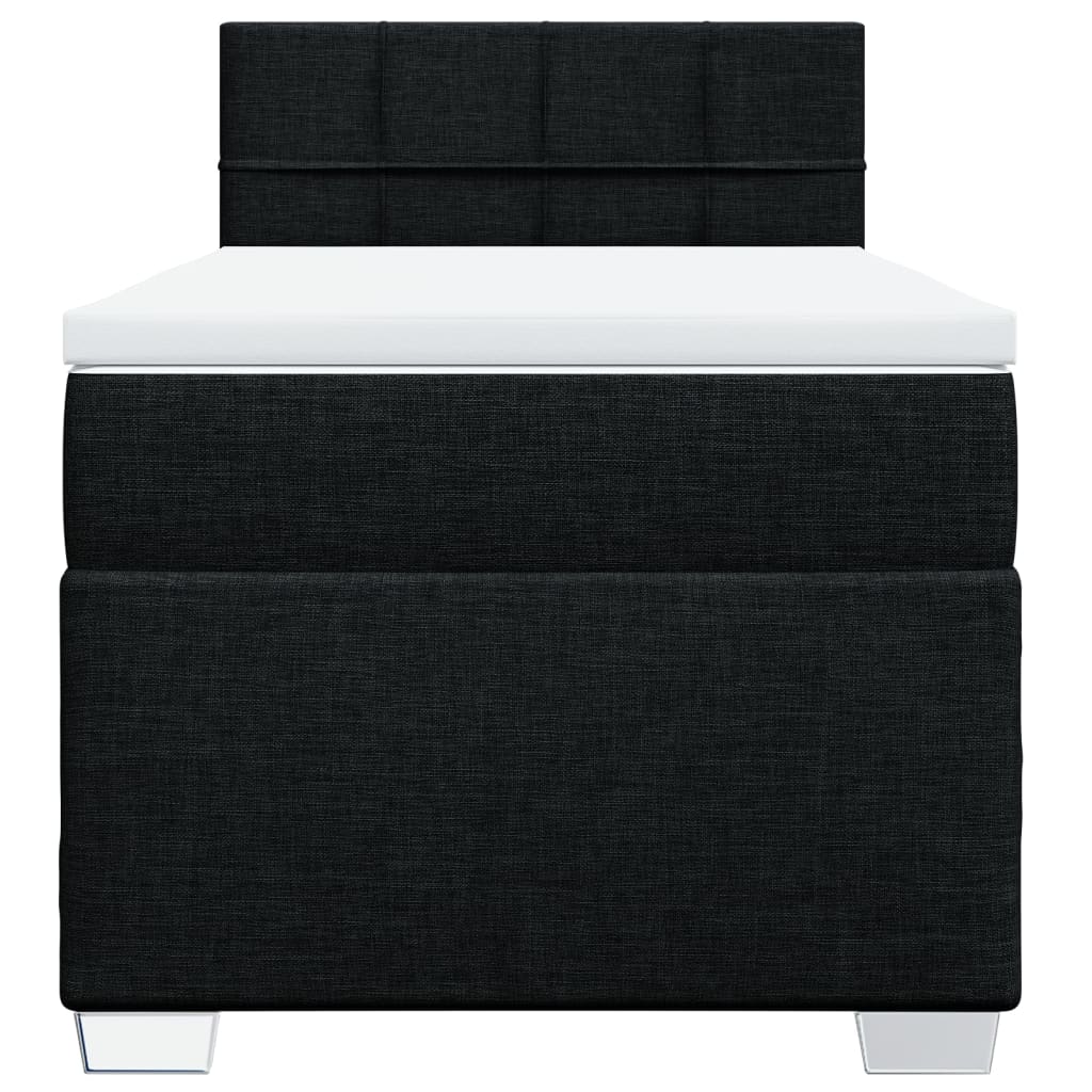 vidaXL Κρεβάτι Boxspring με Στρώμα Μαύρο 80 x 200 εκ. Υφασμάτινο