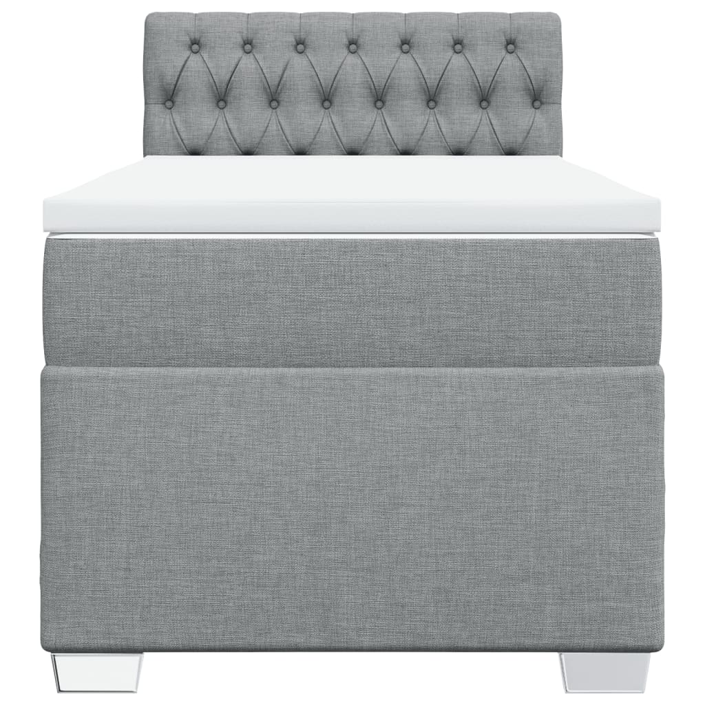 vidaXL Κρεβάτι Boxspring με Στρώμα Ανοιχτό Γκρι 80x200 εκ. Υφασμάτινο
