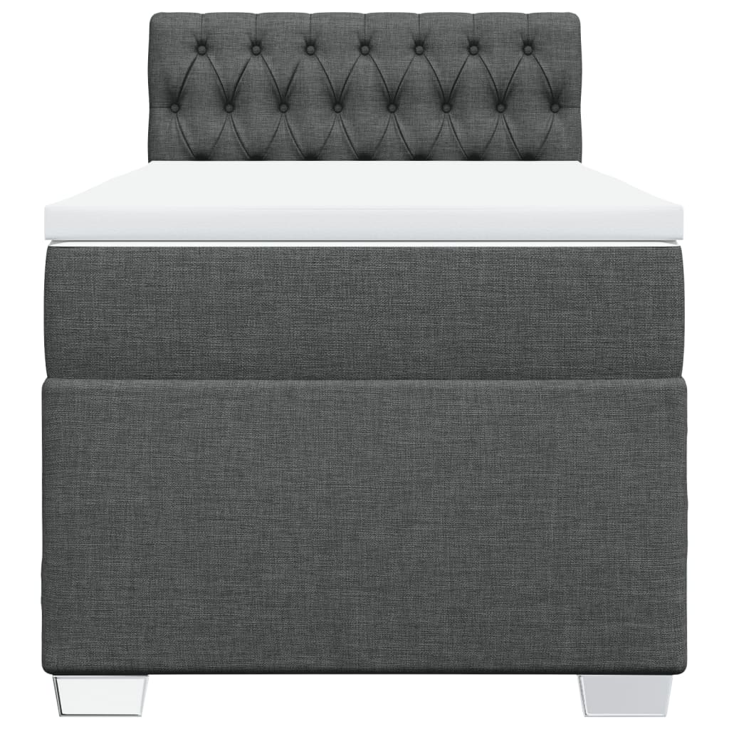 vidaXL Κρεβάτι Boxspring με Στρώμα Σκούρο Γκρι 80x200 εκ. Υφασμάτινο